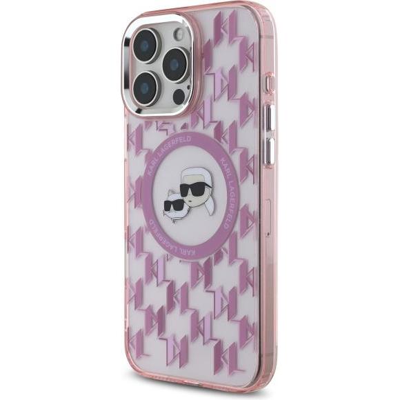 Thumbnail - Karl Lagerfeld KLHMP16LHMCKMHP iPhone 16 Pro 6.3" różowy/pink IML Monogram Karl&Choupette Head MagSa (Apple iPhone 16 Pr...