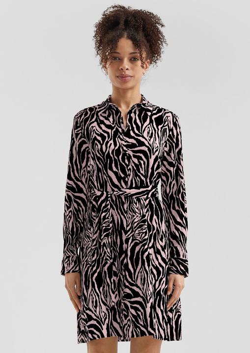 Produktbild S.Oliver Kleid Gemustertes Hemdblusenkleid mit Bindegürtel (36)