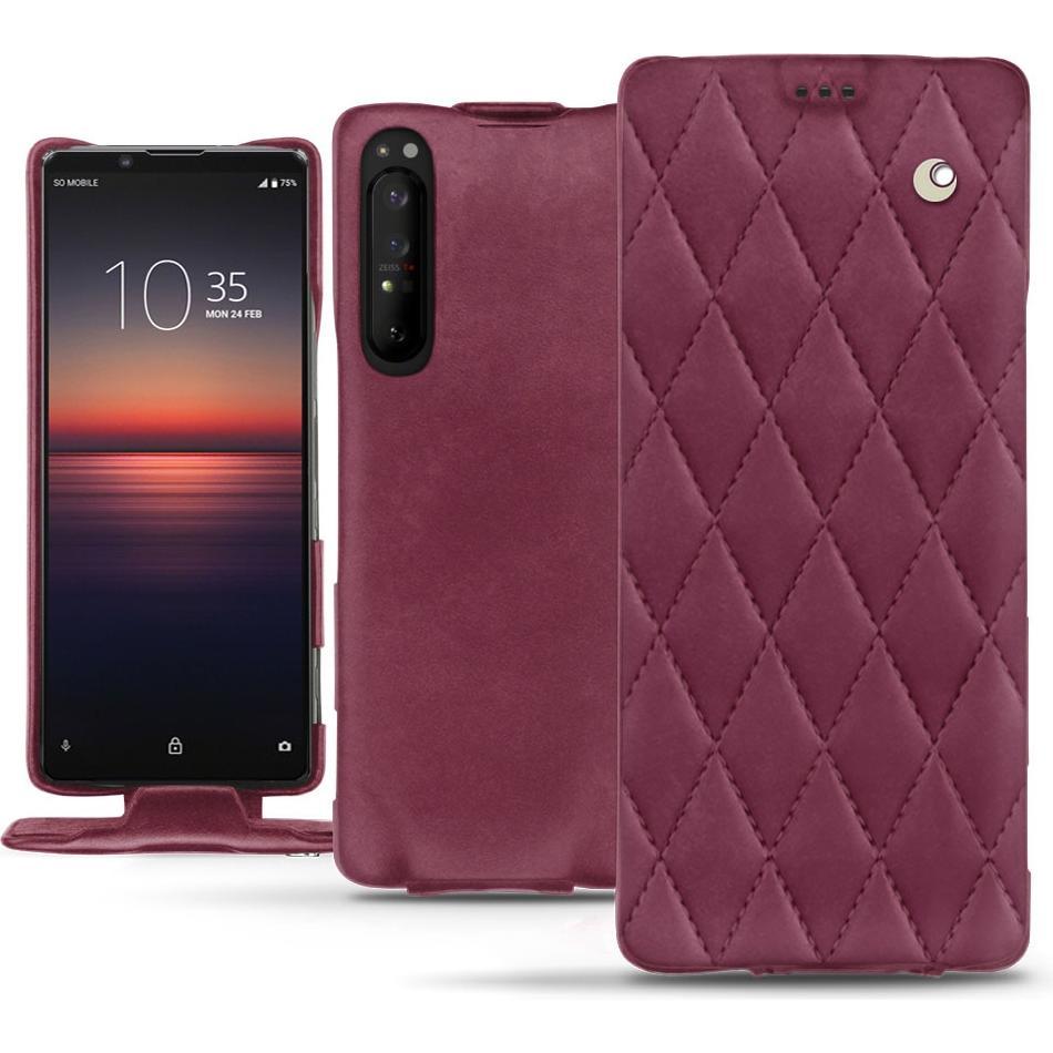 Noreve Lederschutzhülle vertikal (Sony Xperia 1 II), Smartphone Hülle, Violett
