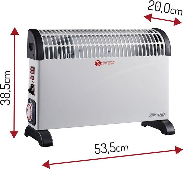 Actual product image Mesko MS 7741w Convector heater with timer and turbo fan (2000 W)