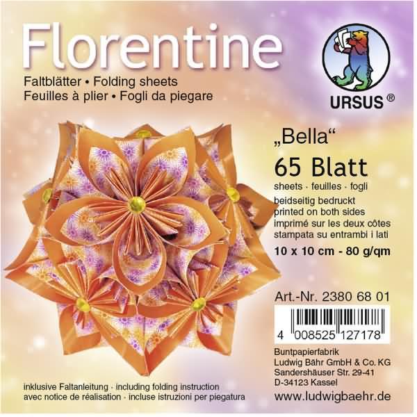 Ursus, Bastelpapier, Faltblätter Florentine Bella 10x10cm (80 g/m², 1 x)