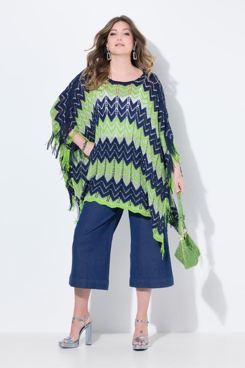 Immagine prodotto Miamoda Poncho, oversized, Zackenstrick mit Glitzer (42, 44, 46, 48)