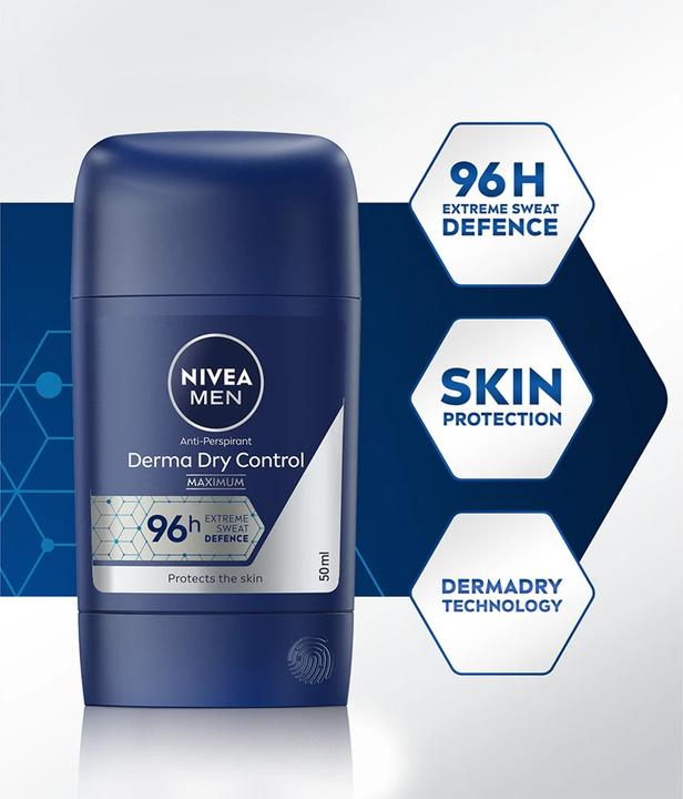 Produktbild NIVEA Men Derma Dry Control Antiperspirant Stick 50ml (Stick)