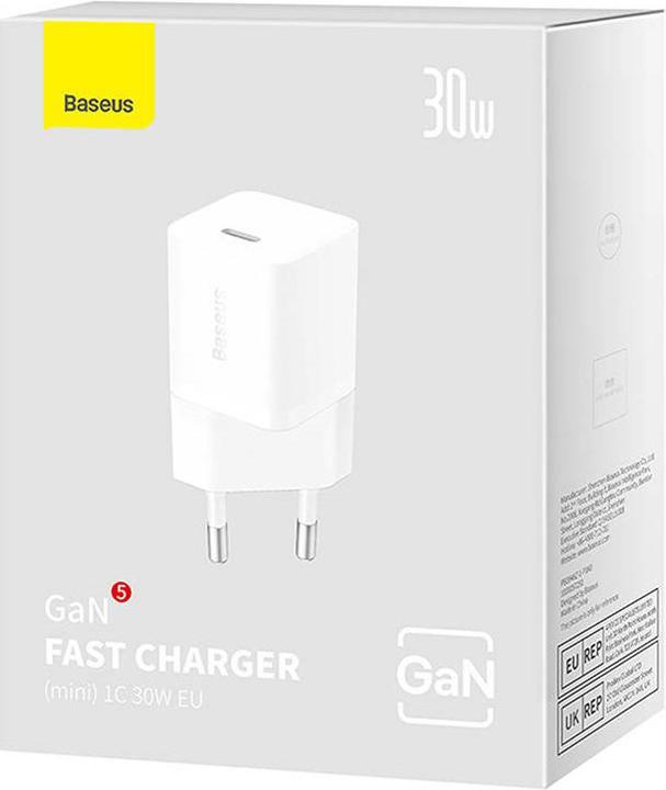 Produktbild Baseus Mini wall charger GaN5 30W (white) (30 W, 1 Port)