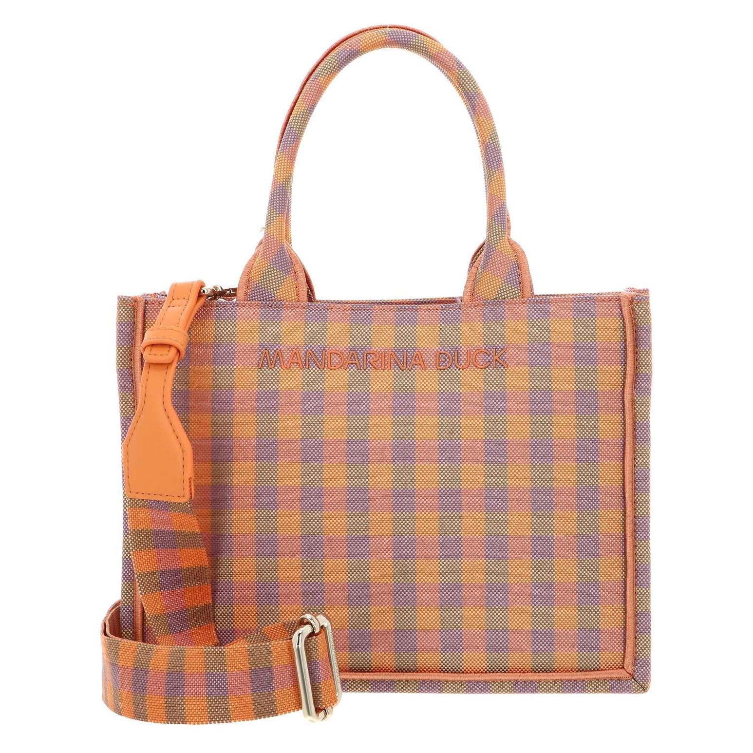 Mandarina Duck, Damen, Handtasche, Vichy Tote, Orange