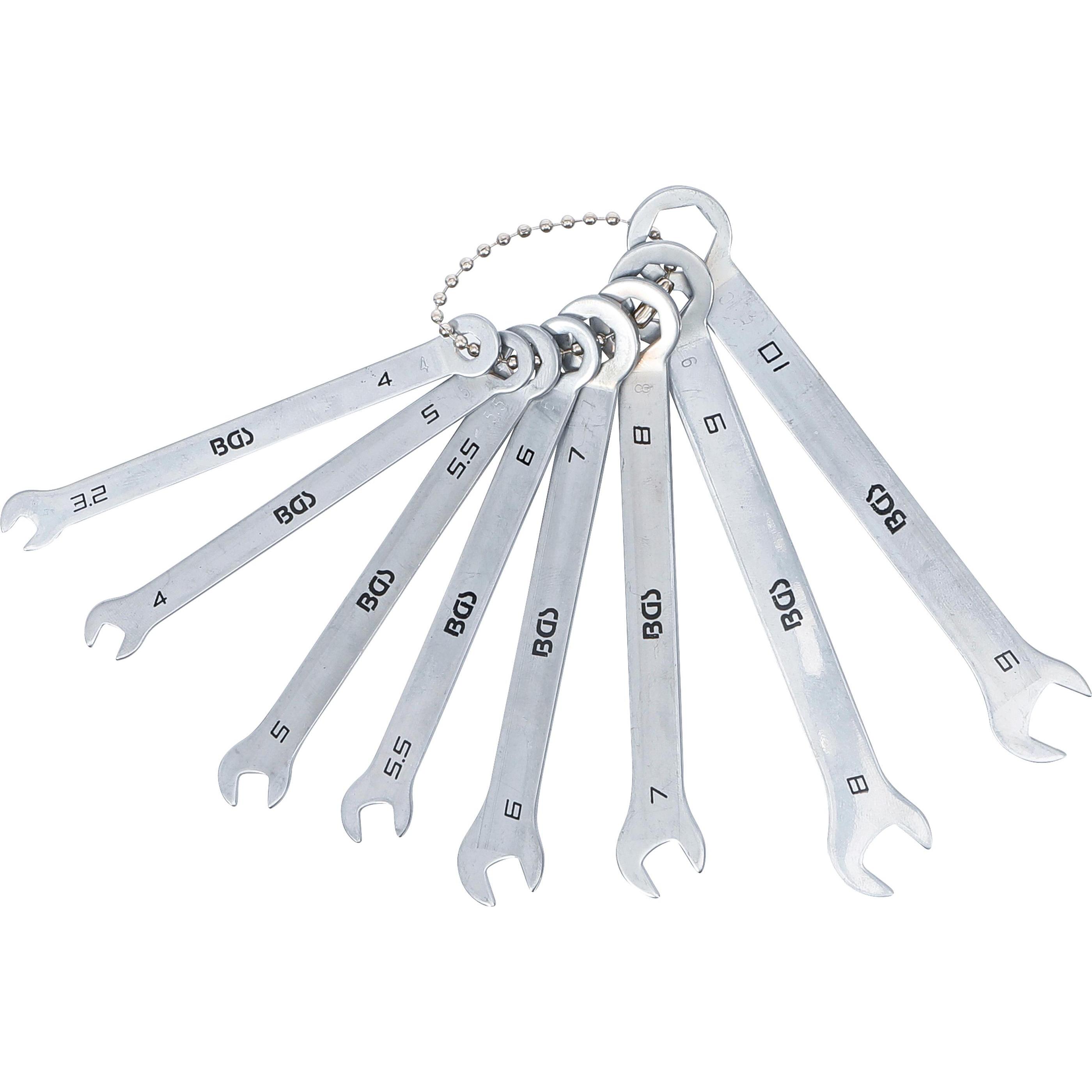 BGS, Schraubenschlüssel, Maul-Ringschlüssel-Satz Mini-Ausführung SW 4 - 10 mm 8-tlg. (10 mm)