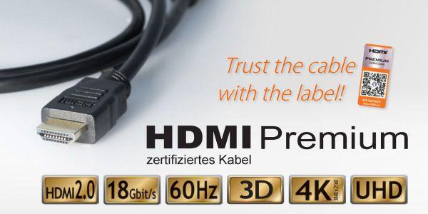 Produktbild Transmedia HDMI (Typ A) — HDMI (Typ A) (5 m, HDMI, 2.0)