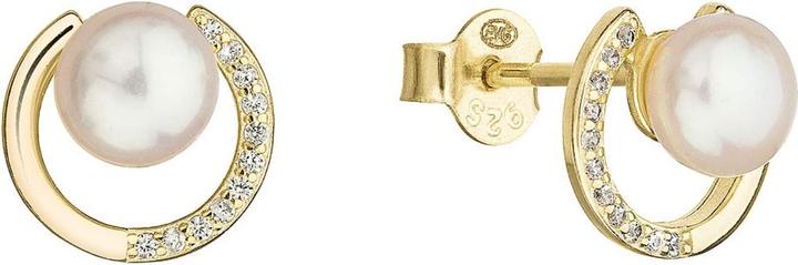 Produktbild Evolution Group Gold-plated stud earrings with real pearls 21067.1 (Vergoldet)