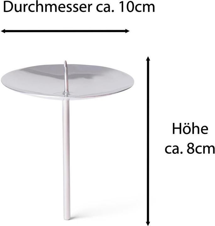 Produktbild Novaliv 12x Kerzenpick Dorn 10cm SILBER Adventskranz Adventskerzenhalter Kerzenteller zum Stecken (10 x 10 x 10 cm)