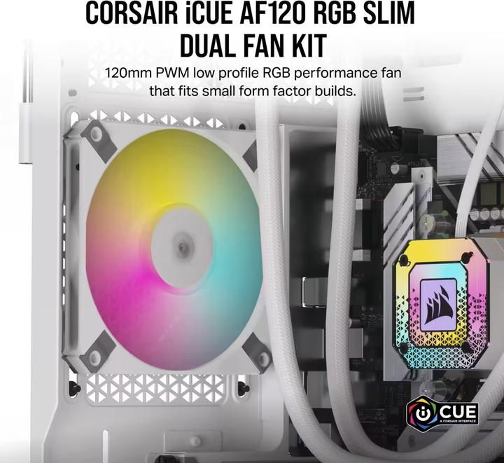 Actual product image Corsair iCUE AF120 RGB Slim 2er wh 120mm CO-9050165-WW (120 mm, 2 x)