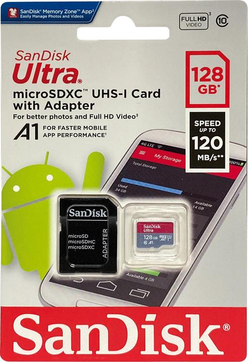 Produktbild SanDisk Ultra A1 (128 GB, microSDXC, U1, UHS-I)