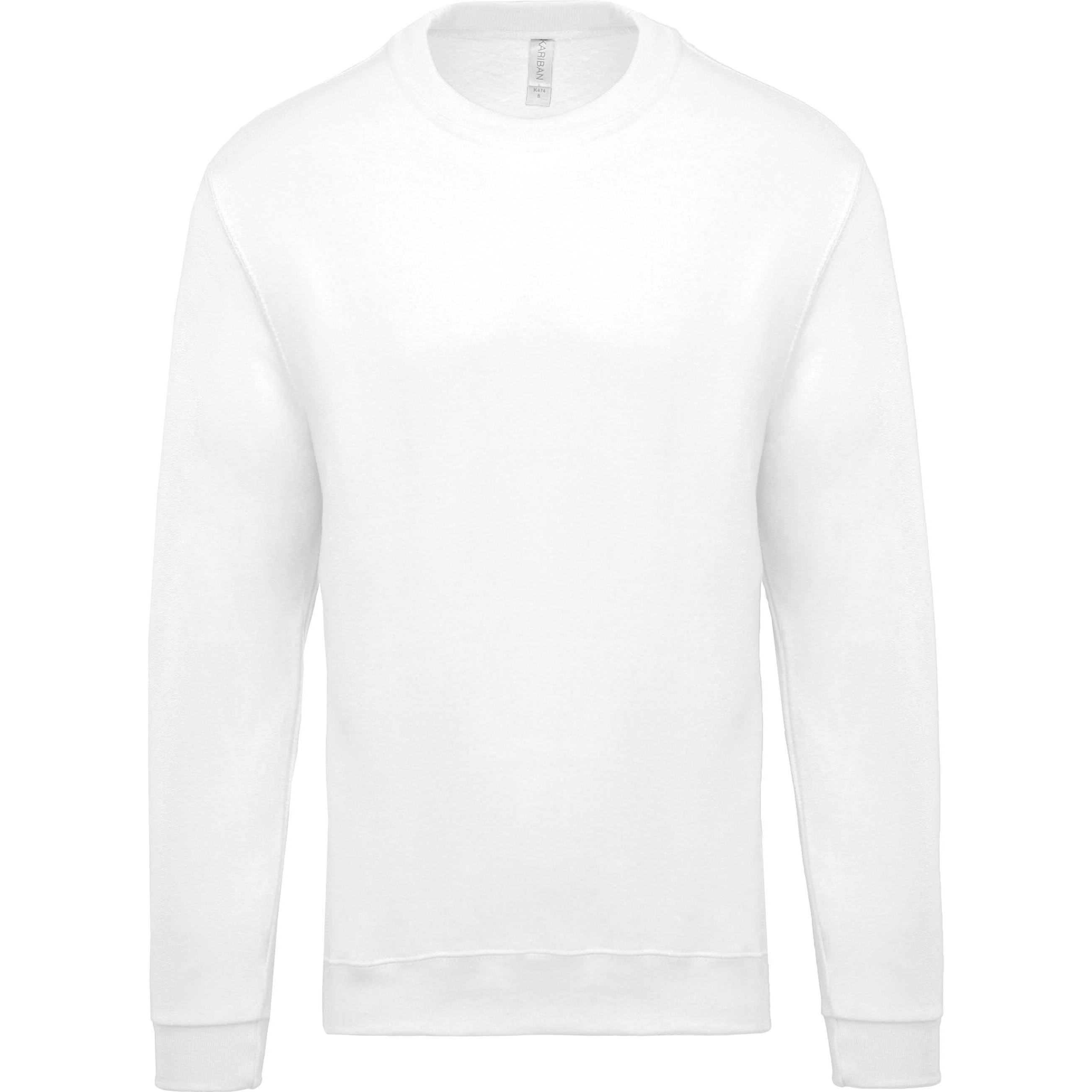 Kariban, Herren, Pullover, Col Rond, Weiss, (4XL)