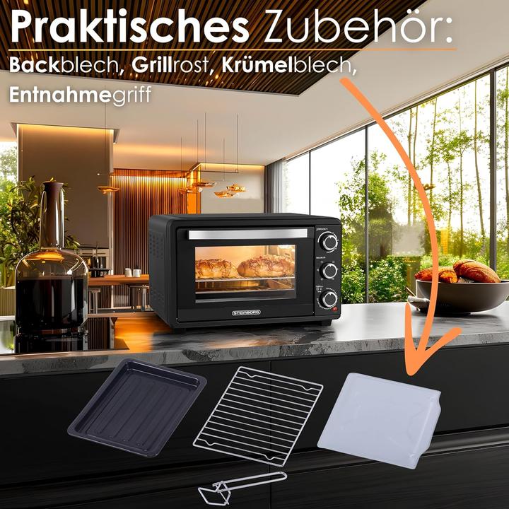 Actual product image Steinborg Mini-Backofen mit Umluft und Timer (25 Liter)