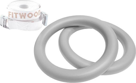 Immagine prodotto Fitwood Turnringe Kinder Grau - Weisse Bänder