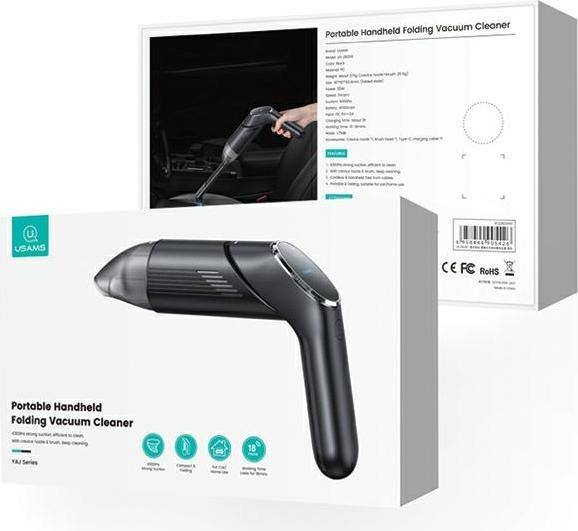 Produktbild Usams Składany Mini Odkurzacz bezprzewodowy YAJ series czarny/black XCQZB25901 (US-ZB259)