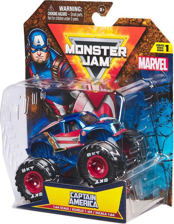 Produktbild Monster Jam 1:64 Marvel Single-Captain America (6071333)