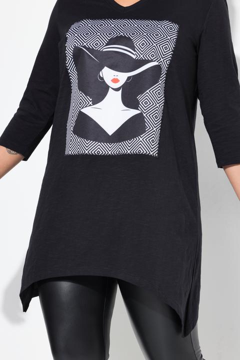 Actual product image Miamoda T-Shirt, A-Linie, Model-Motiv, Zipfelsaum (52)