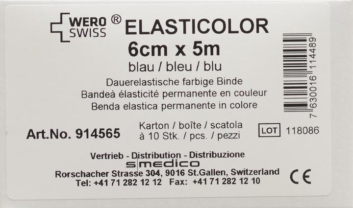 Produktbild Wero Swiss Elasticolor Elastische Binde 5mx6cm blau