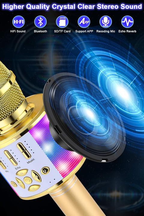 Produktbild Bonaok Kabelloses Bluetooth-Kindermikrofon mit LED-Lichtern