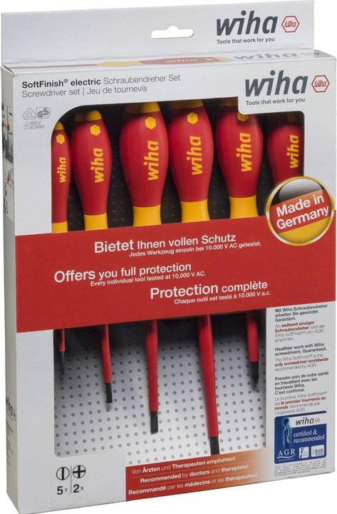 Actual product image Wiha VDE screwdriver set 7 pieces (Slotted screws, Phillipps cross recess (PH))