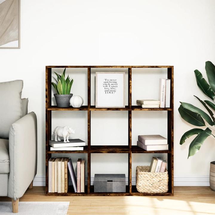 Produktbild VidaXL Raumteiler Bücherregal Standregal Büroregal Würfelregal Räuchereiche (102 x 29 x 103.5 cm)