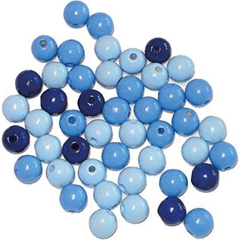 Thumbnail - Glorex Holzperle 10mm 47St blau-mix