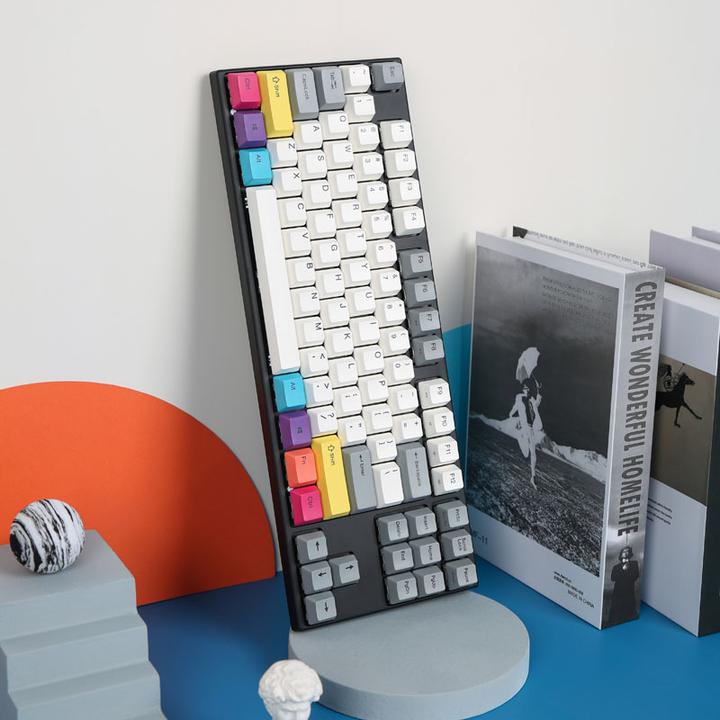 Produktbild Varmilo VEA87 CMYK TKL Gaming Tastatur, MX-Brown, weisse LED - US Layout (Kabelgebunden)
