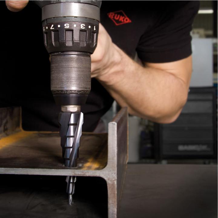 Actual product image Ruko ULTIMATECUT Step Drill Set HSS RUnaTEC in ABS plastic case (6 - 27mm, 6-12 mm, 6 - 20)