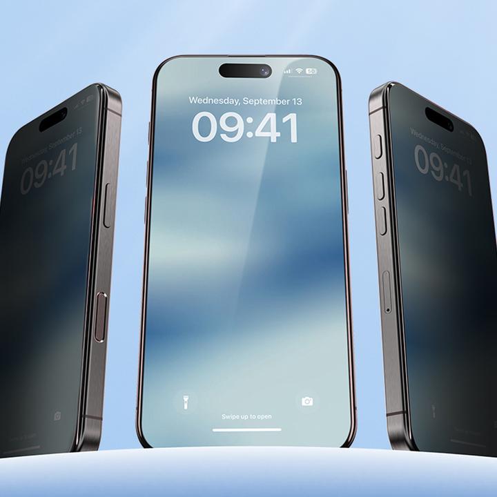 Actual product image Benks Ultra Shield bulletproof glass 0.3mm, Privacy. iPhone 15 Plus (1 pcs., Apple iPhone 15 Plus)