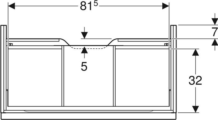 Actual product image Geberit iCon vanity unit for washbasin, 1 drawer, 88.8x24.7x47.6 cm, 502312 (89 x 47.5 x 25 cm)