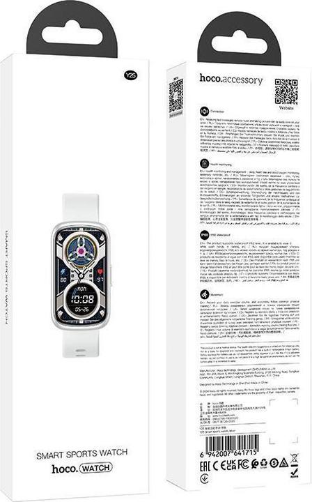 Actual product image Hoco Headphone with microphone smartwatch IP68 Y25 silver