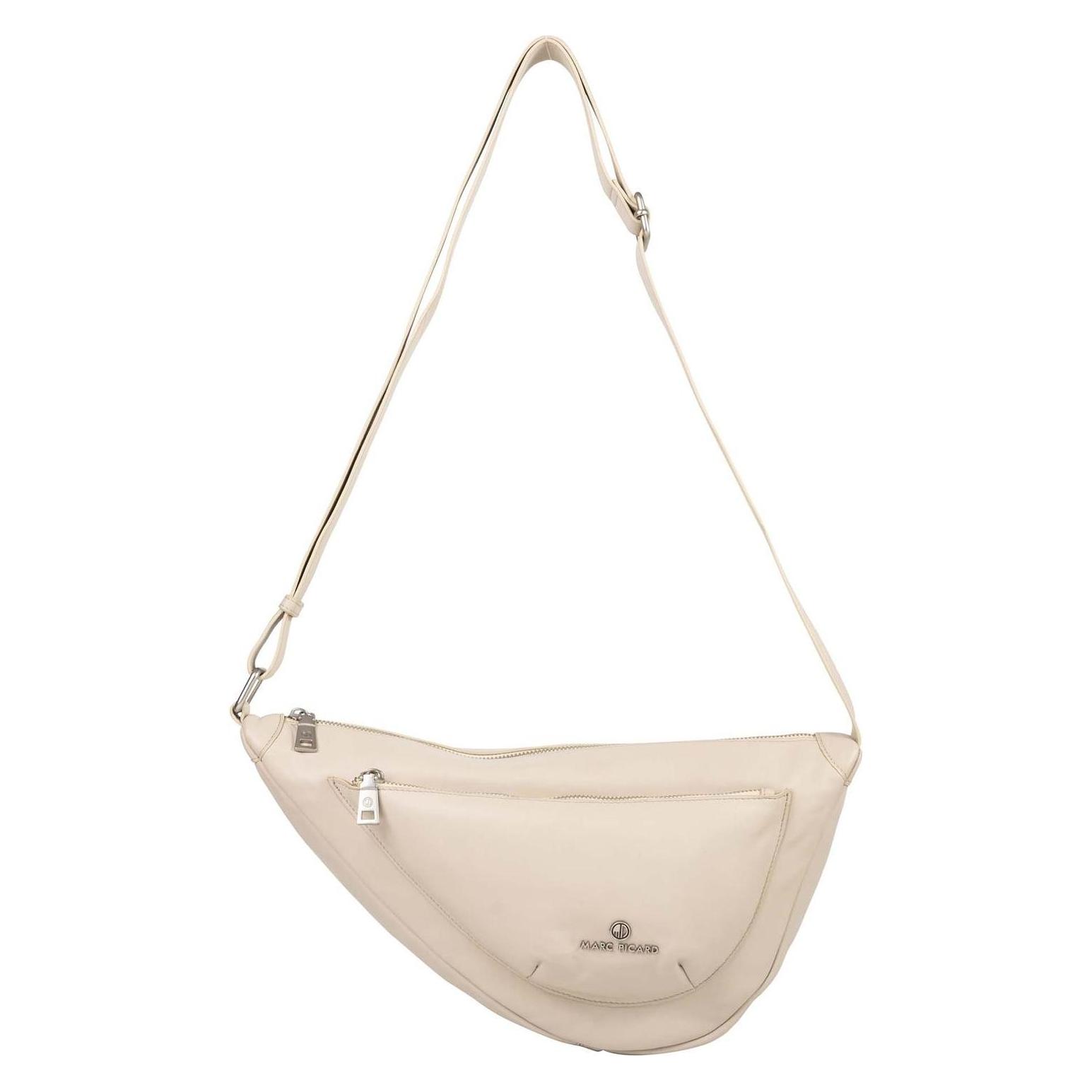 Marc Picard, Damen, Handtasche, Maremma Shoulder Bag Moon, Weiss