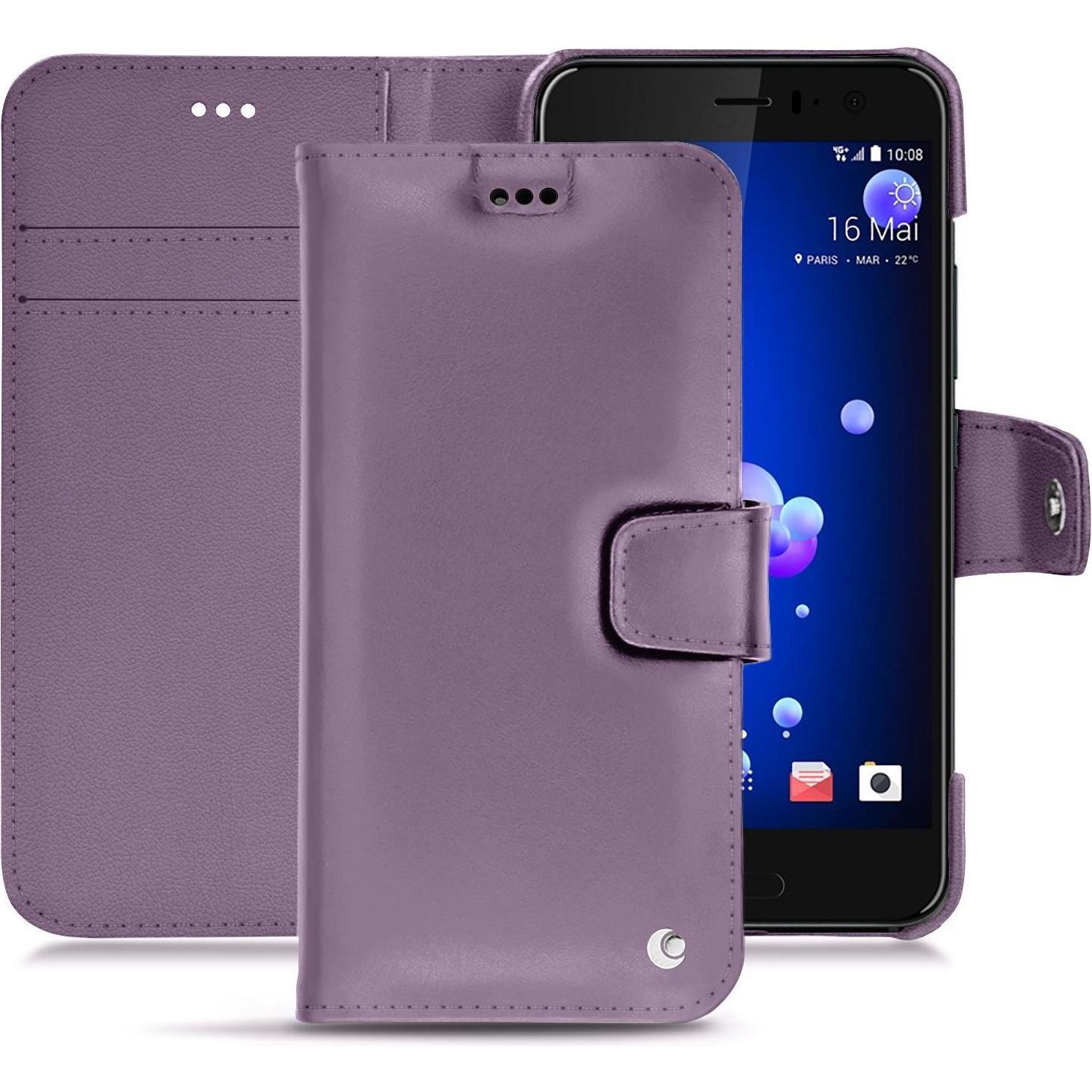 Noreve Lederschutzhülle Wallet (HTC U11), Smartphone Hülle, Violett