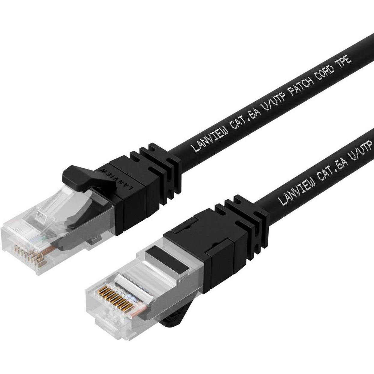 Lanview CAT6A UTP 3m Black LSZH (S/FTP, CAT6a, 3 m), Netzwerkkabel