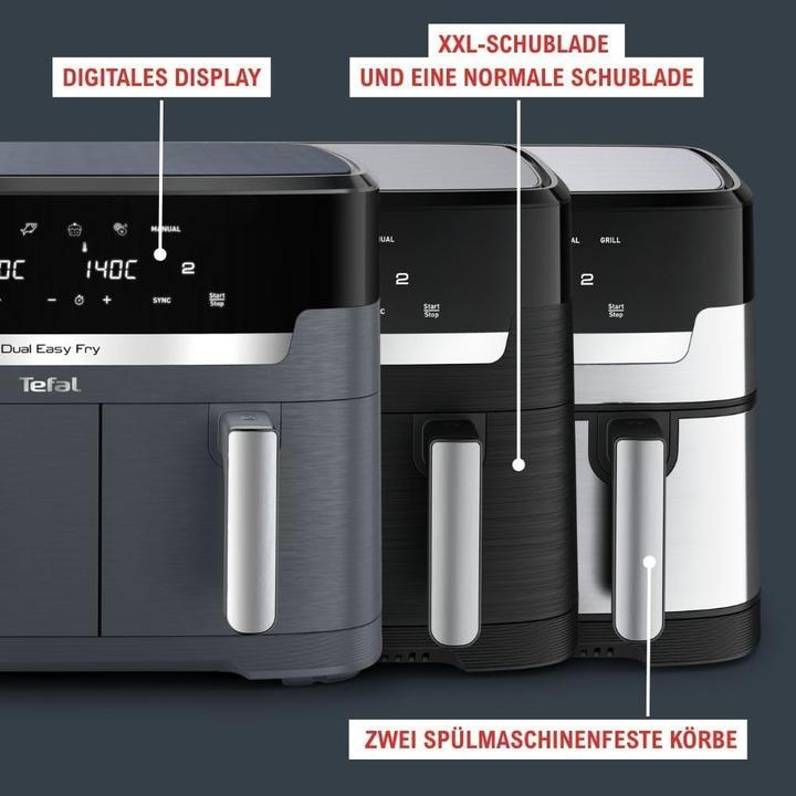 Immagine prodotto Tefal EY9018 Dual Easy Fry Doppelkammer Heissluftfritteuse
