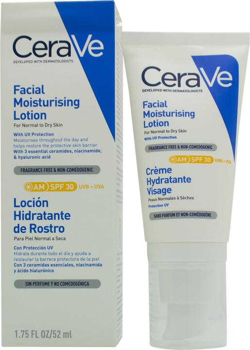 Produktbild CeraVe Feuchtigkeitsspendende Gesichtscreme (52 ml, Tagescreme, SPF 30)