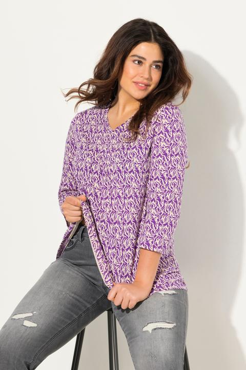 Actual product image Ulla Popken Graphic Print 3/4 Sleeve A-Line Tee (42, 44)