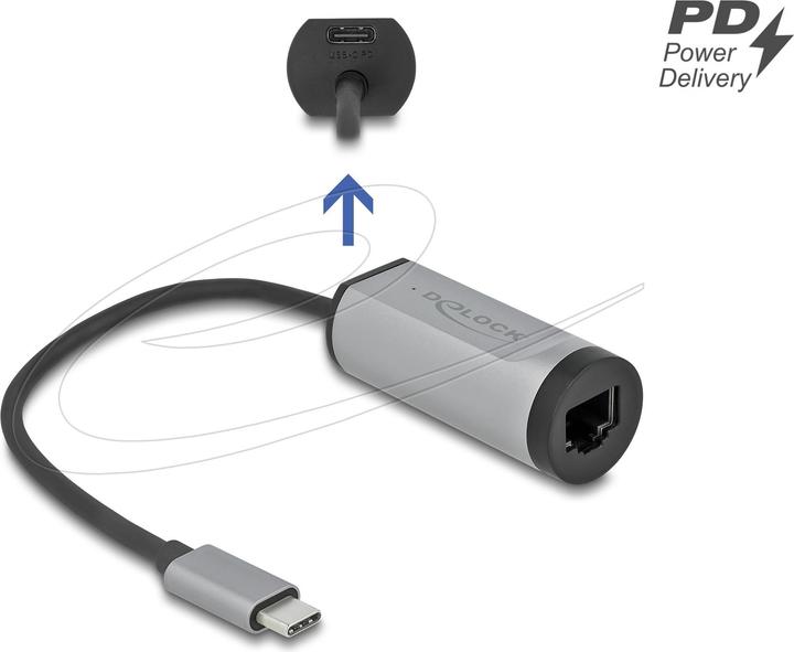 Image du produit Delock Adaptateur réseau (USB-C, RJ45 Gigabit Ethernet (1x))