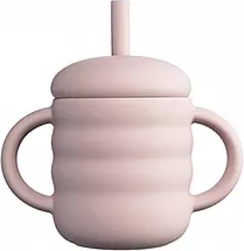 Actual product image Little bear Silicone Drinking Cup with Straw Pink