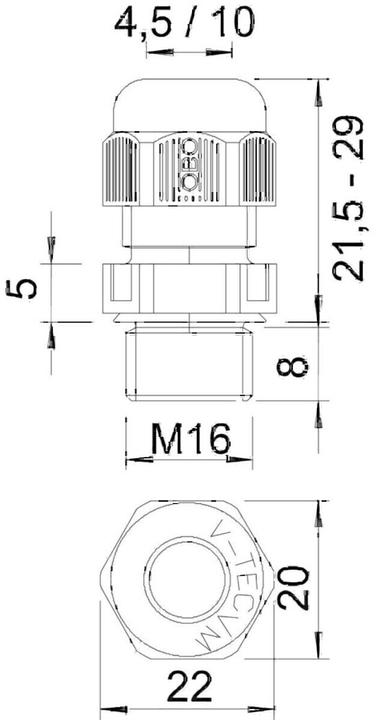 Image du produit OBO Bettermann obo-bettermann Système conex. IJF. - Entrées de câble v-tec-vm MS16 IP68 couleur laiton
