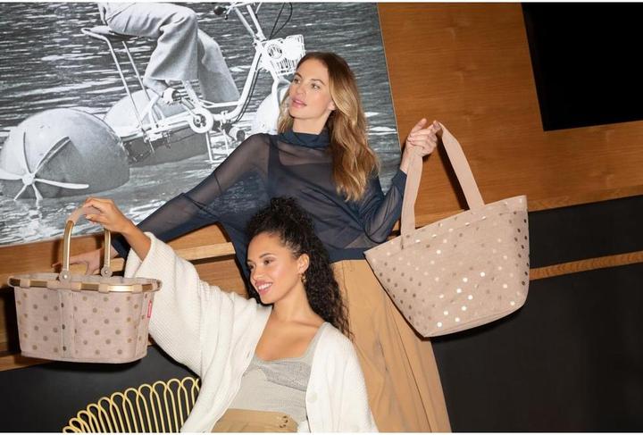 Actual product image reisenthel shopper M metallic dots coffee