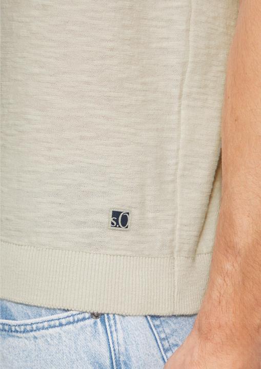 Produktbild S.Oliver Strickpullover Gestricktes Poloshirt mit Flammgarnstruktur (XL)