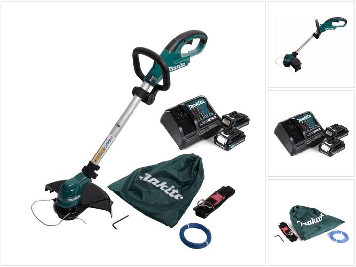 Produktbild Makita UR 100 DSAE Akku Rasentrimmer 10,8V + 2x Akku 2,0Ah + Lader + 1x Fadenkopf und Zubehör (Trimmfaden)