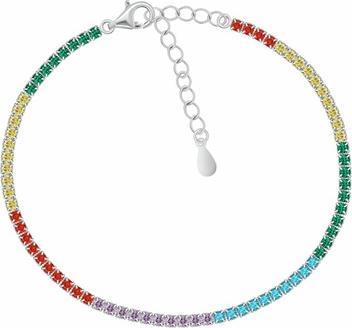 Brilio Silver - Timeless gold-plated hoop earrings with zircons EA1072Y