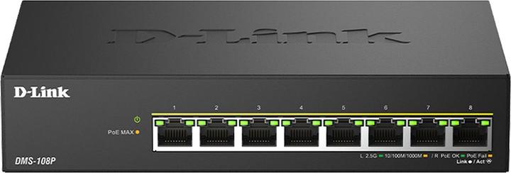 D-Link 8 ports 2.5G/MultiGig PoE Unmanaged Switch Metal (8 Ports)