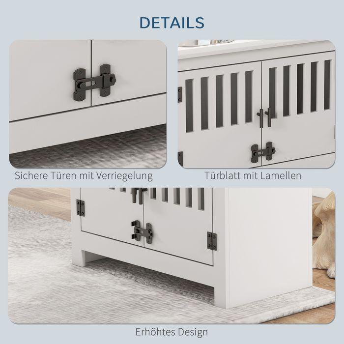 Image du produit Swisshandel24 Futternapf, Erhöhtes Futterstation mit 2L Futterschale, Stauraum, Weiss (2 l)