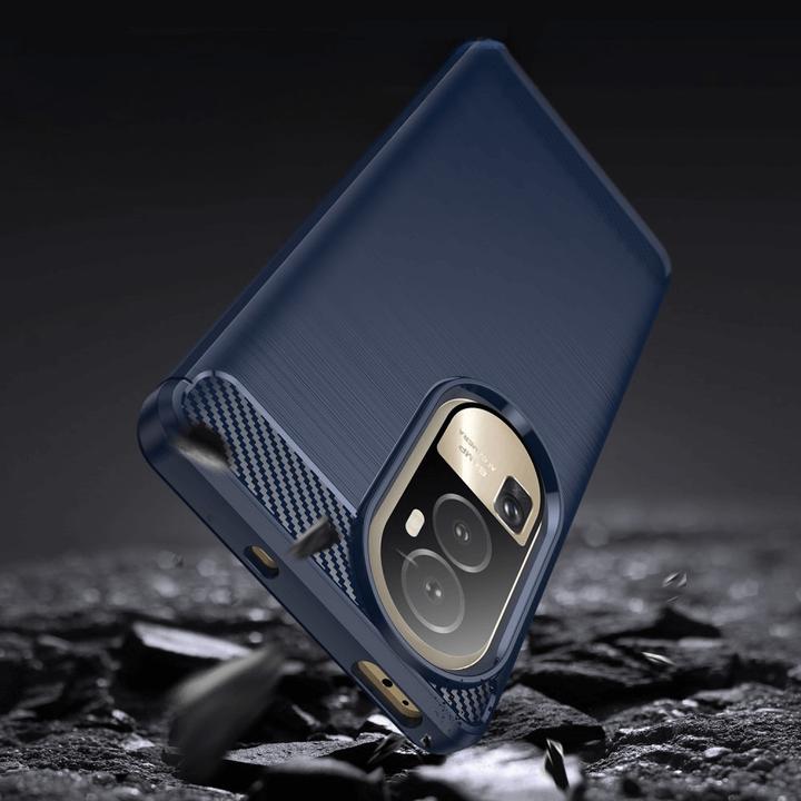 Immagine prodotto Cover-Discount OPPO Reno 10 / 10 Pro - Cover Metal Carbon Look blu scuro (OPPO Reno 10, Oppo Reno 10 Pro)