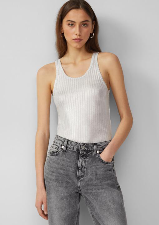 Immagine prodotto S.Oliver T-Shirt Transparentes Ripptop im Metallic-Look (XS)