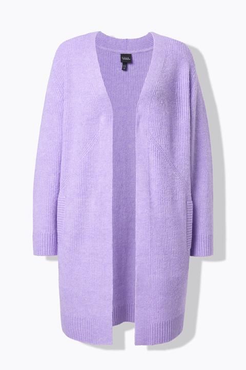 Produktbild Ulla Popken Long-Strickjacke, Rippstrick, ohne Verschluss, Langarm (54)