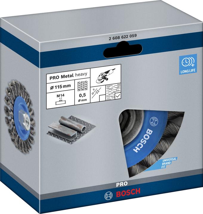 Actual product image Bosch Professional Zubehör PRO Metal heavy disc brush, 115 x 0.5 mm, thread (P12)